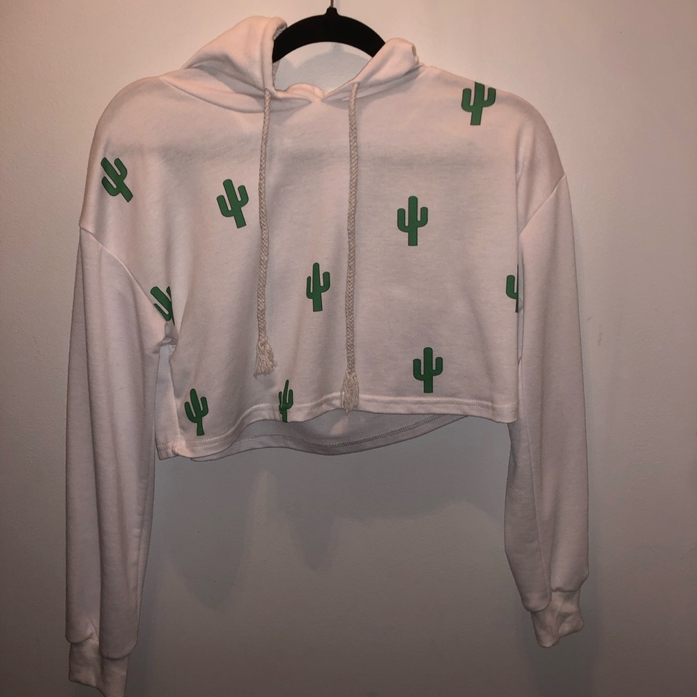 Cactus Crop Top Sweatshirt